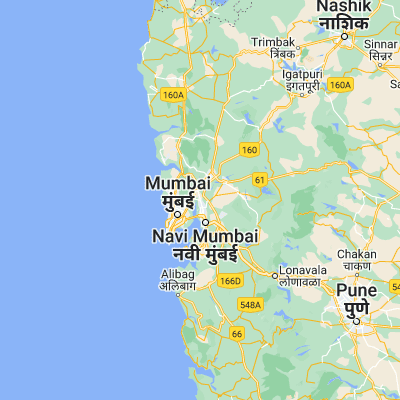 Map showing location of Airoli (19.150960, 72.996250)