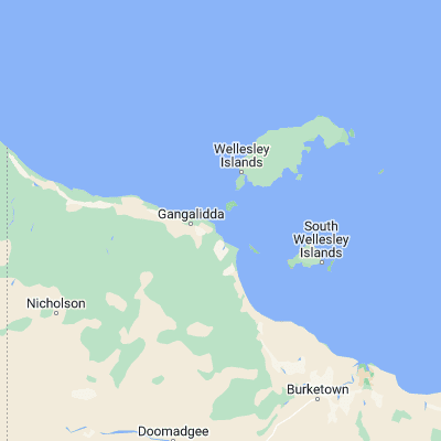 Map showing location of Bayley Island (-16.897780, 139.059170)