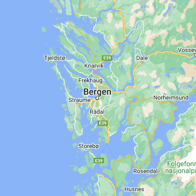 Map showing location of Bergen (60.392990, 5.324150)
