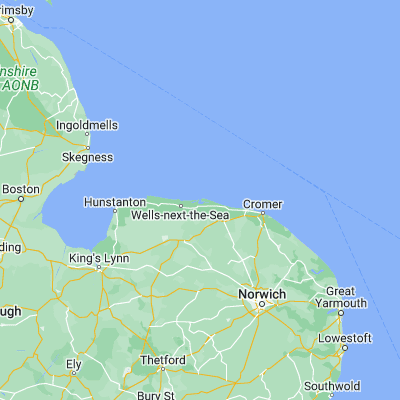 Map showing location of Blakeney Harbour (52.979170, 0.958330)