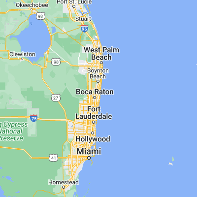 Map showing location of Boca Raton (26.358690, -80.083100)