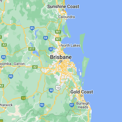 Map showing location of Brisbane (-27.467940, 153.028090)