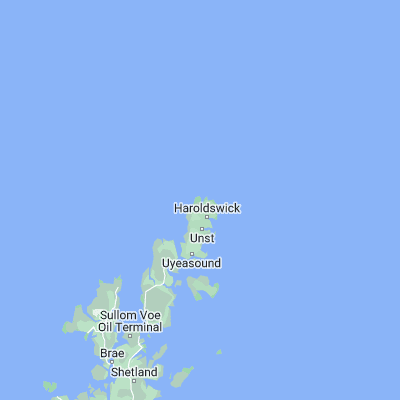 Map showing location of Burra Firth (60.833330, -0.866670)