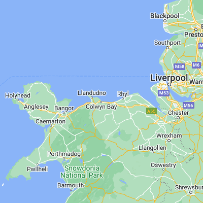 Map showing location of Colwyn Bay (53.294830, -3.726740)