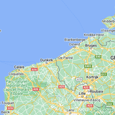 Map showing location of De Panne (51.097930, 2.593680)