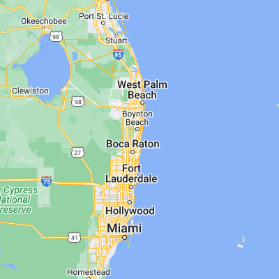 Map showing location of Delray Beach (26.461460, -80.072820)