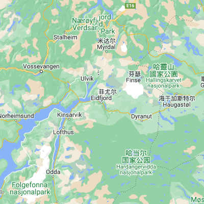 Map showing location of Eidfjord (60.467500, 7.071930)