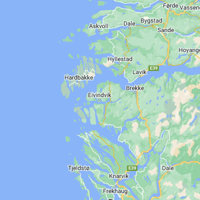 Map showing location of Eivinvik (60.981380, 5.073620)