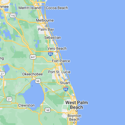 Map showing location of Fort Pierce Inlet (27.470320, -80.293380)