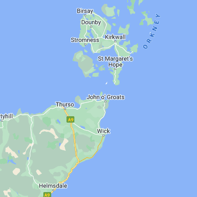 Map showing location of Gills Bay (58.650000, -3.150000)