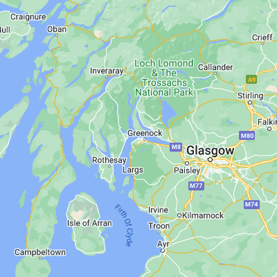 Map showing location of Gourock (55.961570, -4.817890)