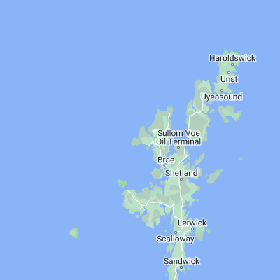 Map showing location of Hamna Voe (60.500000, -1.566670)