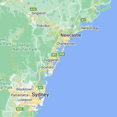 Map showing location of Hargraves Beach (-33.248500, 151.551190)