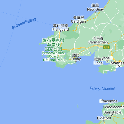 Map showing location of Hundleton (51.666940, -4.949170)