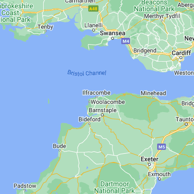 Map showing location of Ilfracombe (51.209300, -4.113440)