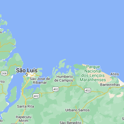 Map showing location of Ilha de Santana (-2.300000, -43.683330)