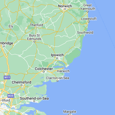 Map showing location of Ipswich (52.059170, 1.155450)