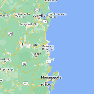 Map showing location of Itajaí (-26.907780, -48.661940)