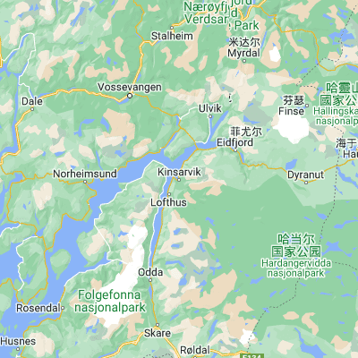 Map showing location of Kinsarvik (60.375680, 6.722470)