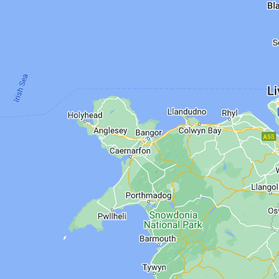 Map showing location of Llanfairpwllgwyngyll (53.221410, -4.203290)