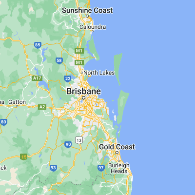 Map showing location of Manly (QLD) (-27.466670, 153.183330)