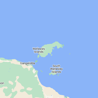 Map showing location of Mornington Island (-16.550280, 139.400270)