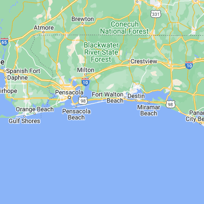 Map showing location of Navarre Beach (30.379370, -86.862180)