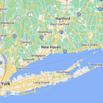 Map showing location of New Haven Harbor (41.283000, -72.917600)
