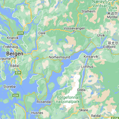 Map showing location of Norheimsund (60.370890, 6.145620)