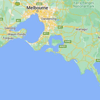 Map showing location of Phillip Island (-38.483490, 145.231020)