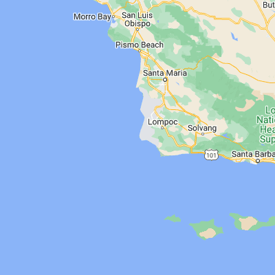 Map showing location of Point Arguello (34.577210, -120.650730)