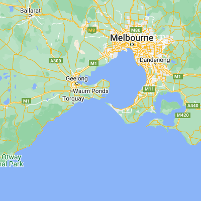 Map showing location of Port Phillip Heads (-38.292220, 144.614120)
