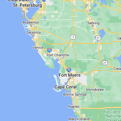 Map showing location of Punta Gorda (26.929780, -82.045370)
