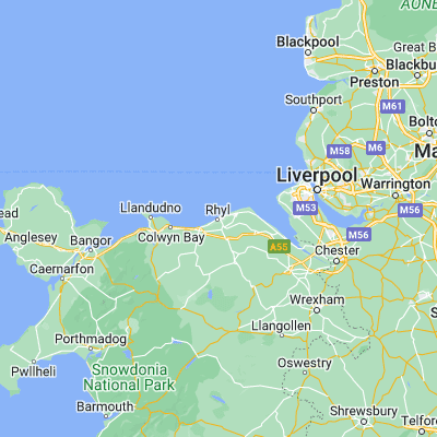 Map showing location of Rhyl (53.319550, -3.488620)