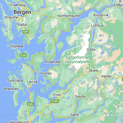 Map showing location of Rosendal (59.986690, 6.013480)