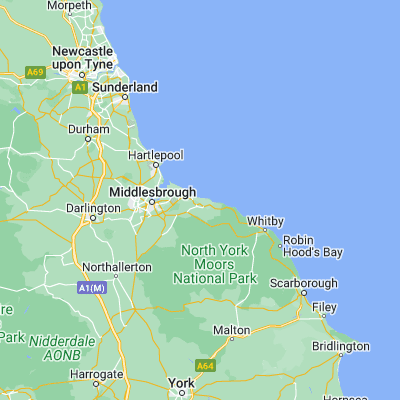 Map showing location of Saltburn-by-the-Sea (54.582370, -0.973670)