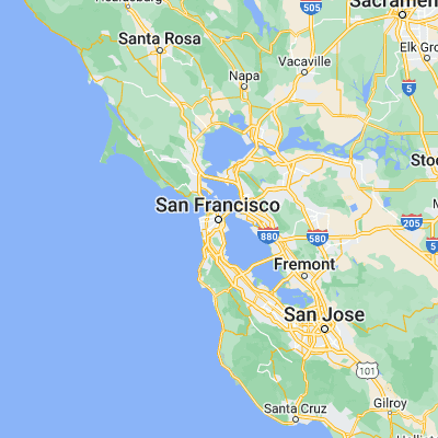 Map showing location of San Francisco (37.774930, -122.419420)