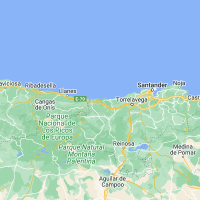 Map showing location of San Vicente de la Barquera (43.385090, -4.399340)
