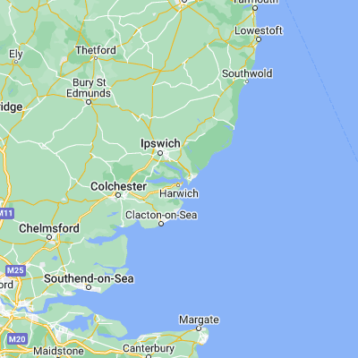 Map showing location of Shotley Gate (51.957910, 1.268710)