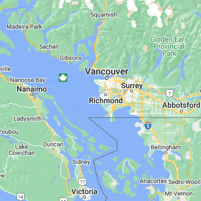 Map showing location of Steveston (49.127140, -123.181370)