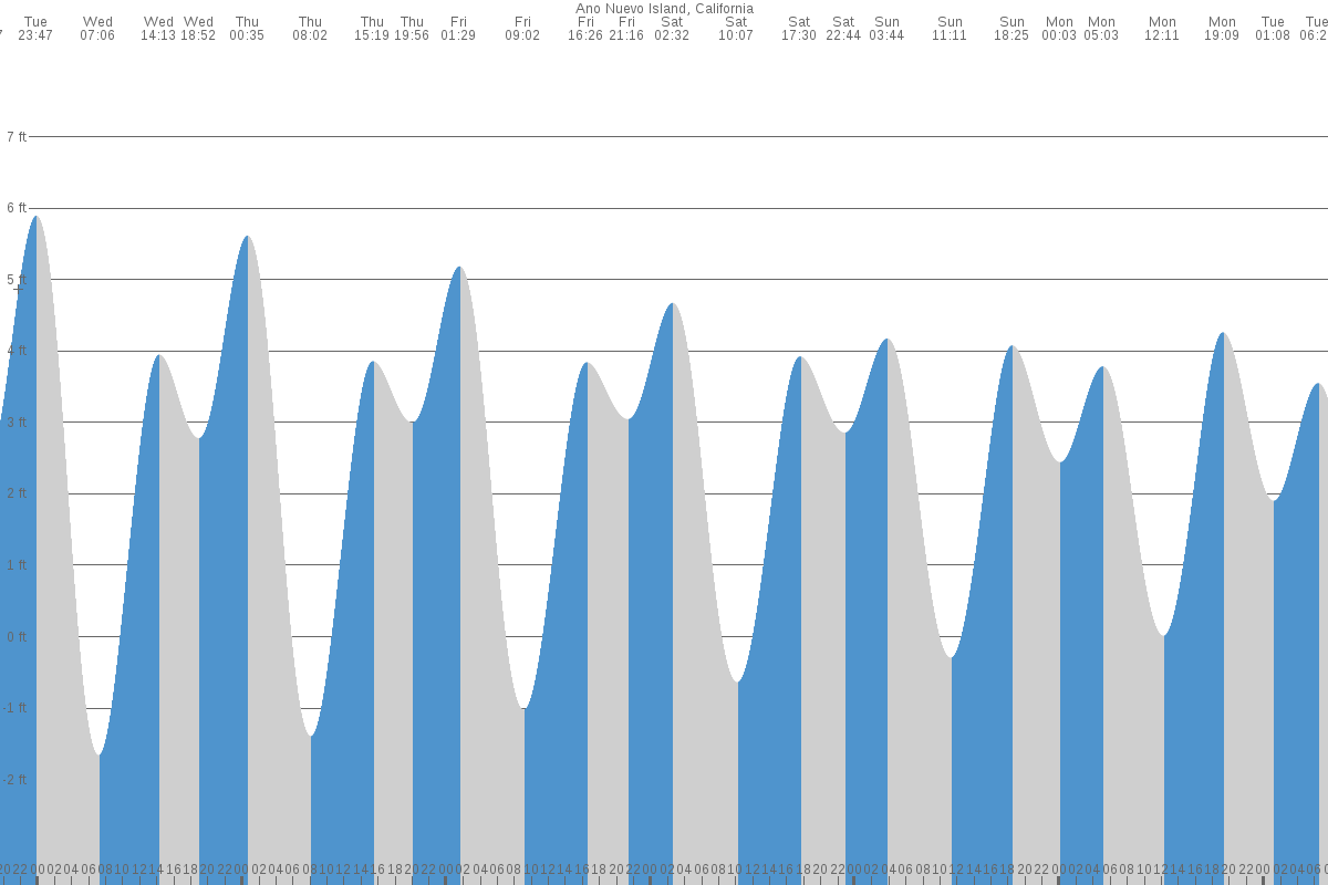 Año Nuevo Island tide chart