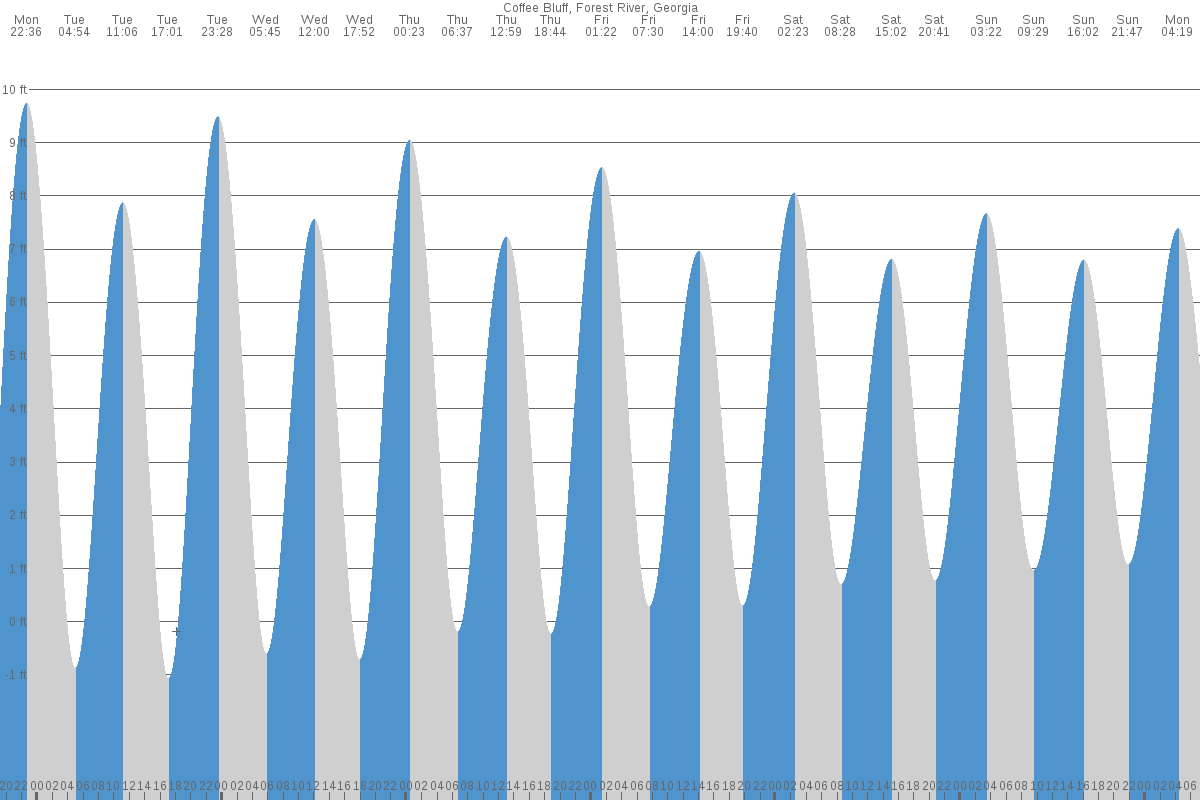 Coffee Bluff tide chart