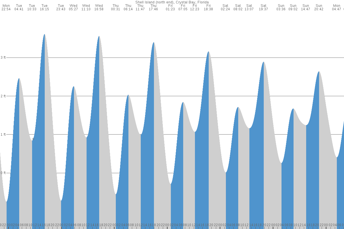 Shell Island tide chart