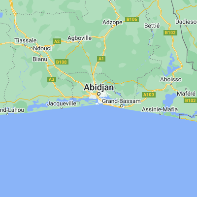 Map showing location of Abidjan (5.309660, -4.012660)