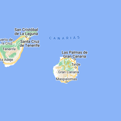 Map showing location of Agaete (28.100230, -15.699980)
