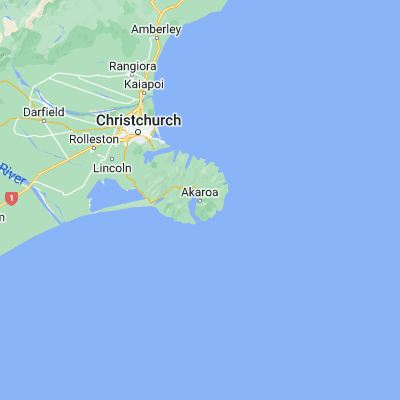 Map showing location of Akaroa (-43.803840, 172.968170)