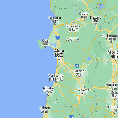Map showing location of Akita Shi (39.718060, 140.103330)