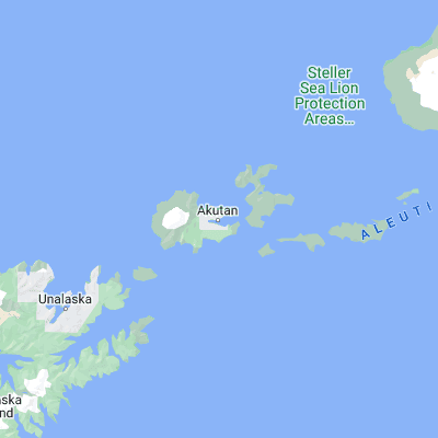 Map showing location of Akutan (54.135560, -165.773060)