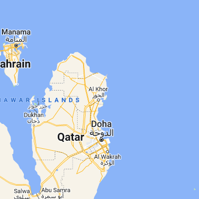 Map showing location of Al Khawr (25.683890, 51.505830)