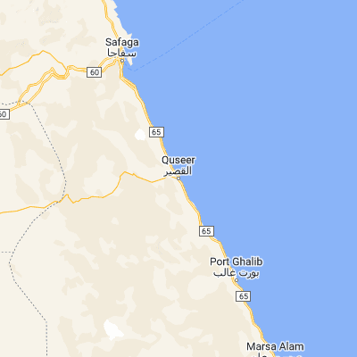 Map showing location of Al Quşayr (26.104260, 34.277930)